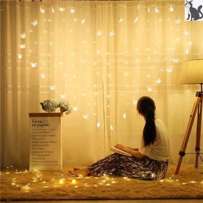 2x1.5M 128LEDs Heart Shaped Photo Clips String Light Icicle Curtain Lights Sweet Ambience Decoration for Birthday Party