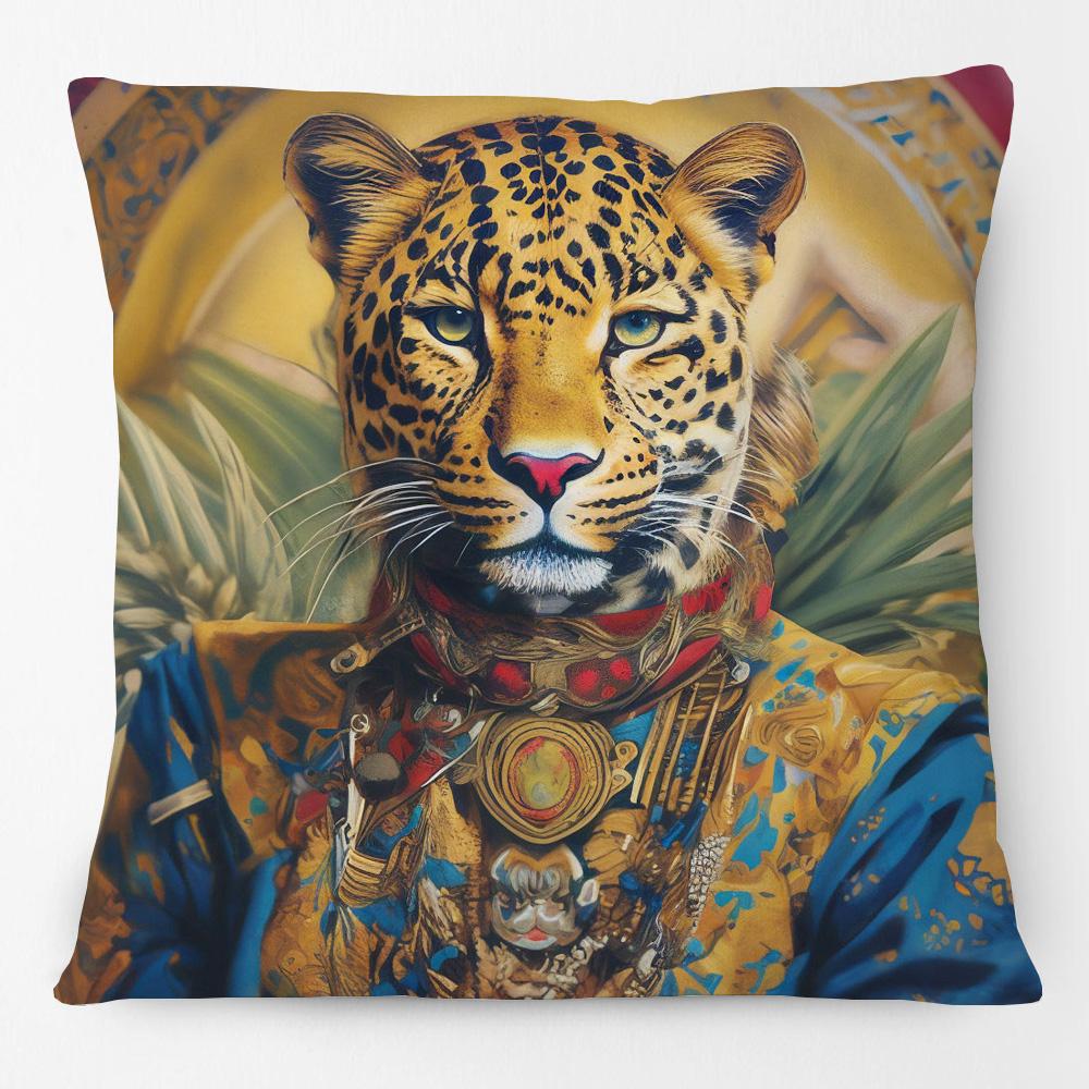 European Fashion Leopard Rabbit Fox Tiger Smoking Lion Animals Portrait Cushion Covers Pillowcase For Sofa