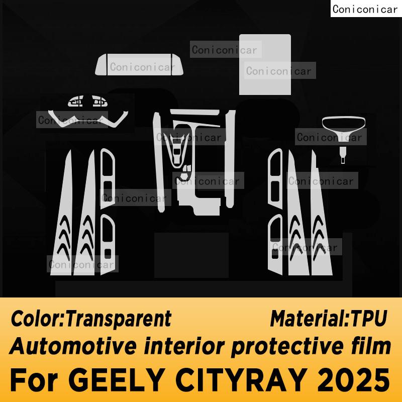 TPU Auto Schalthebel Armaturenbrett GPS Navigationsbildschirm Folie Schutzaufkleber für GEELY CITYRAY 2025 Kratzfeste Zubehörteile