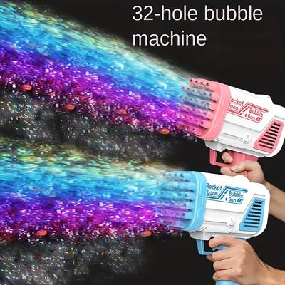 Pistola de Bolhas Elétrica Popular Para Brinquedos Infantis Máquina de Bolhas de 32 Furos Pistola de Bolhas Elétrica Sem Bateria Água de Bolhas