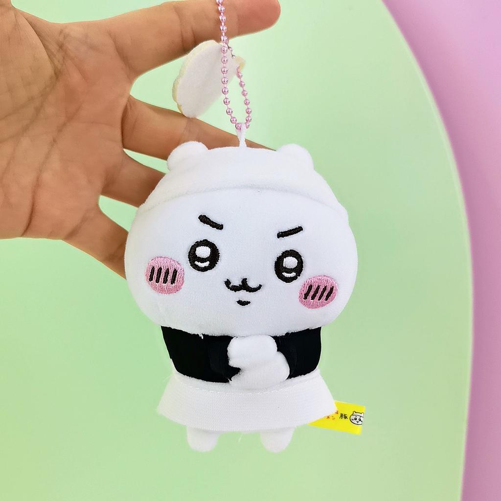 Self-Deprecating Bear Ramen Lord Shop Assistant Series Plush Ornaments Hachiware Usagi Kurimanju Doll Keychain For Fans Birthda