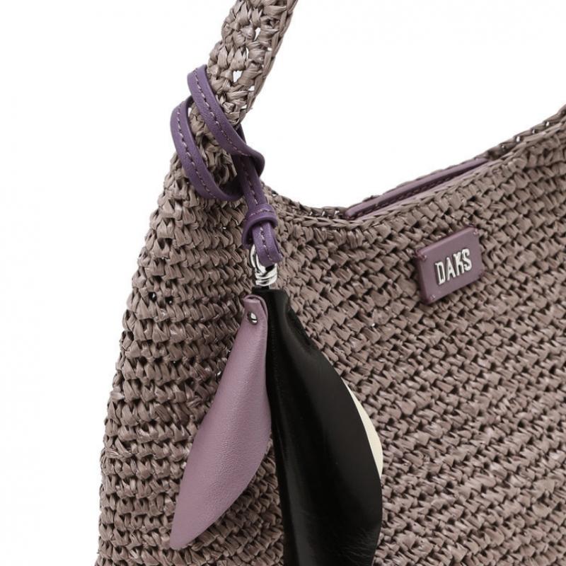 Daks Gray Real Raffia Twisted Mesh Shoulder Bag M Dcba6e571g