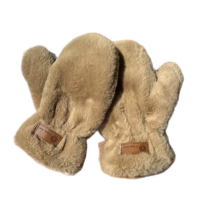 2025 Winter Women’s Korean Style Thickened Plush Mittens: Cute, Warm, Cold-Proof Gloves for Students