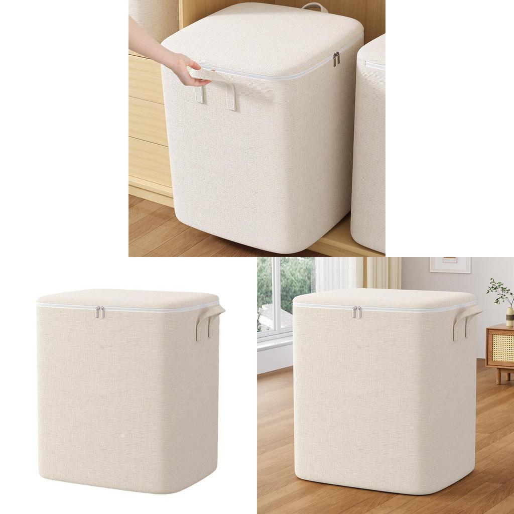 Borsa portaoggetti per abiti in cotone e lino per l'organizzazione della camera da letto e lo spostamento stagionale