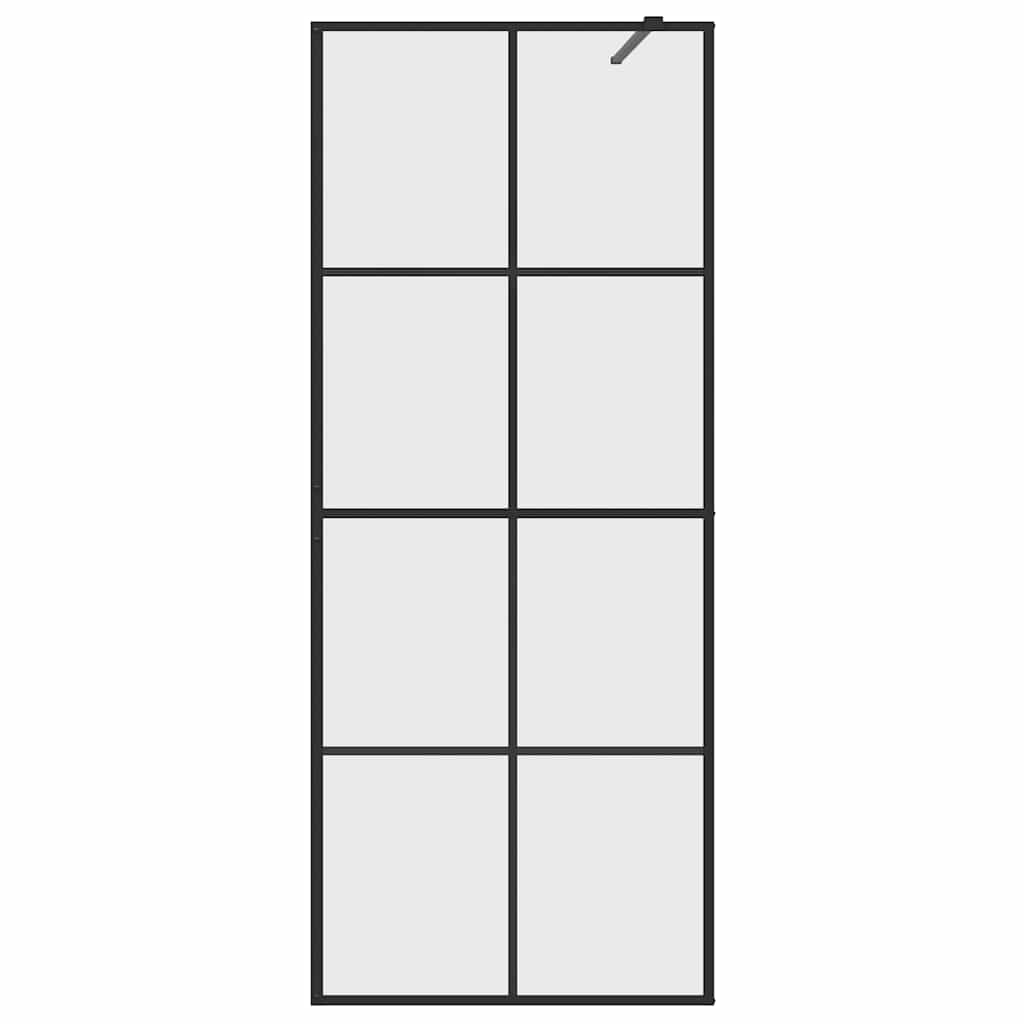 Vidaxl Shower Wall, Transparent ESG Glass, 80X195 Cm, Black