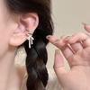 Aesthetic Ribbon Bow Ear Clip - Ballet Style, No-Piercing Trendy Earring for Women