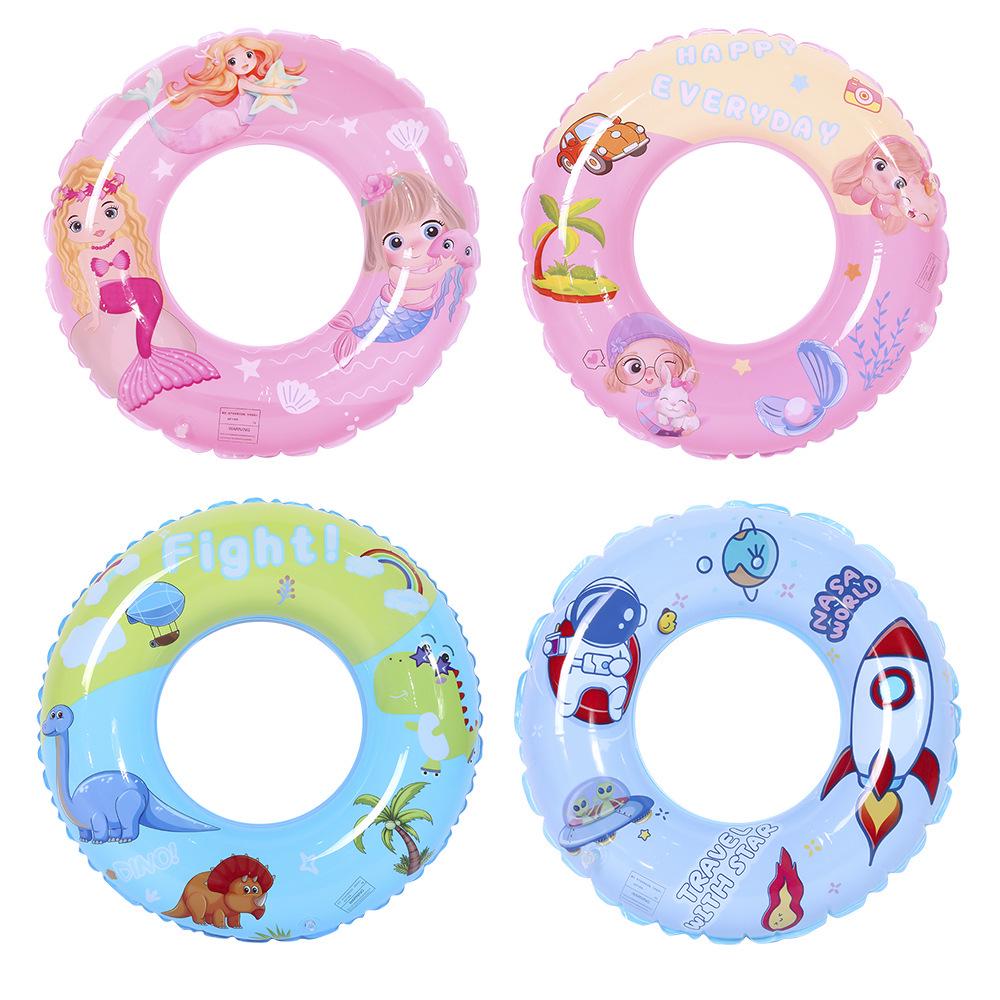 Cartoon Anti-Rollover Thickened PVC Underarm Swimming Ring for Kids - Eco-Friendly and Safe Lifebuoy