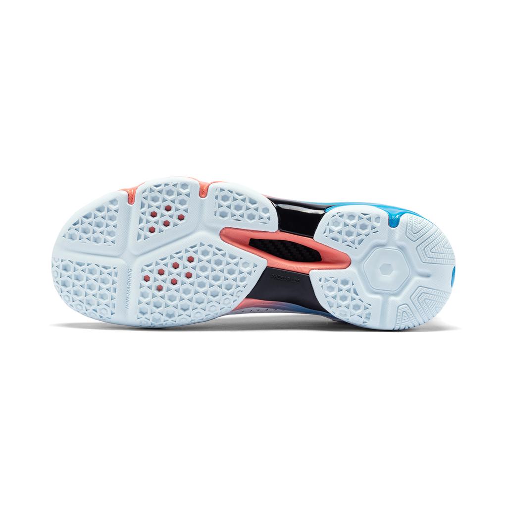 New LiNing Badminton Series Low Top Training Shoes Unisex White Blue AYZU005-1