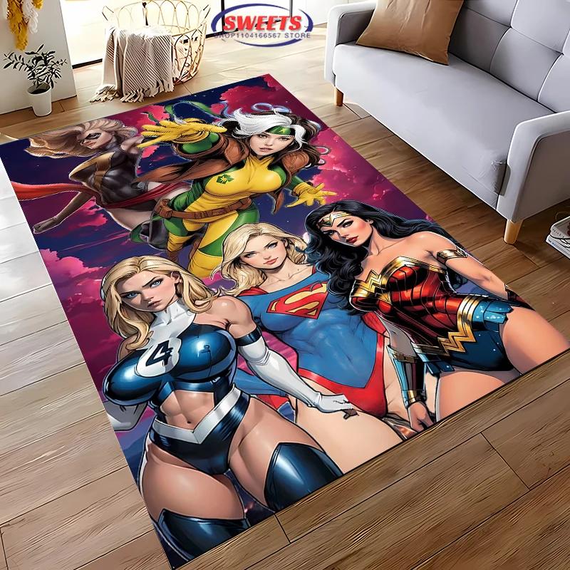 DC Wonder Woman Area Carpet,Living Room Bedroom Children's Room Sofa Mat,Four Seasons Available Doormat Floor Anti-slip Rug,Gift