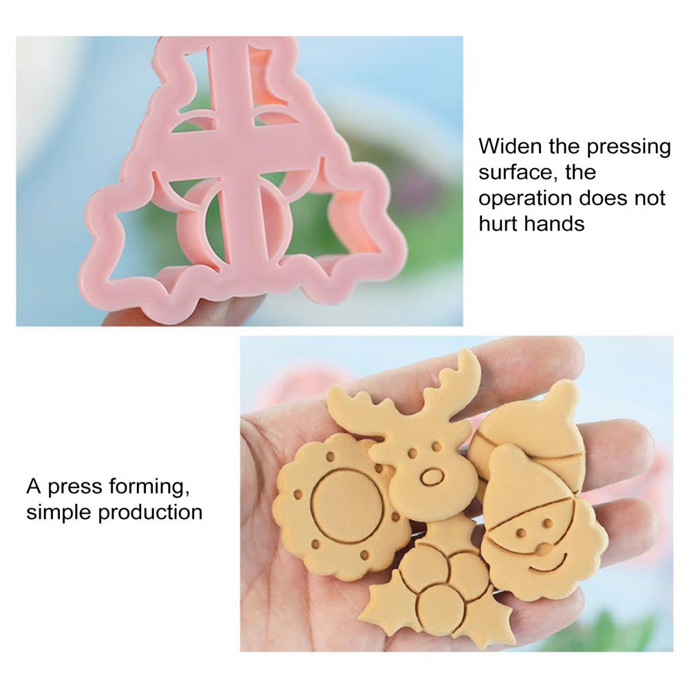 Charming Christmas Baking Accessories Christmas Cookie Stamps Christmas Cookie Cutter Set with 3d Mini for Baking for Holiday