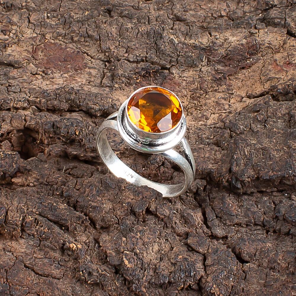 925 Sterling Silver Citrine Gemstone Handmade Ring Unisex Jewelry For Daily wear RR-11-4