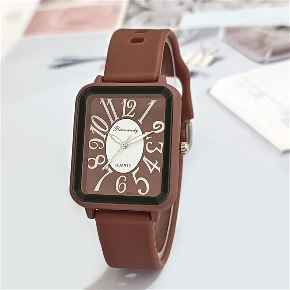 Minimalist Ladies Sports Brand Watches Fashion Square Figures Women Quartz Watch Grey silicone tape Matching Dress Wristwatches