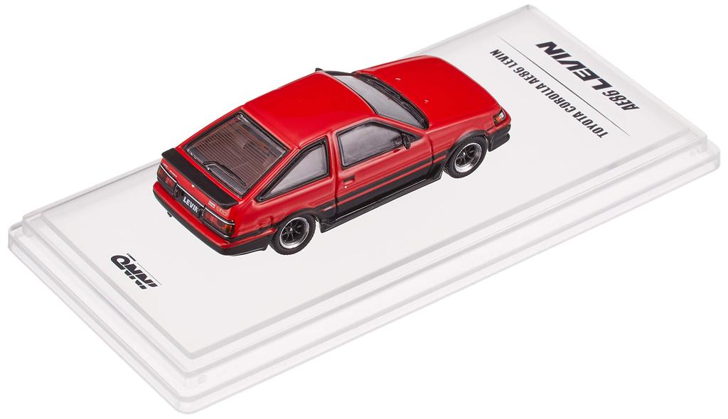 Inno Models 1/64 Toyota Corolla Levin AE86 Red/Black Replacement Wheel Set with Decals (Finished Model)