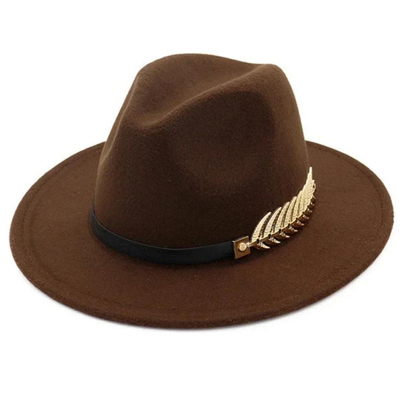 1 Pcs New Fashion Unisex Men Women Hat Woolen Wide Brim Jazz Cap Hats Hats for Women Sombrero Cawboy Fedora