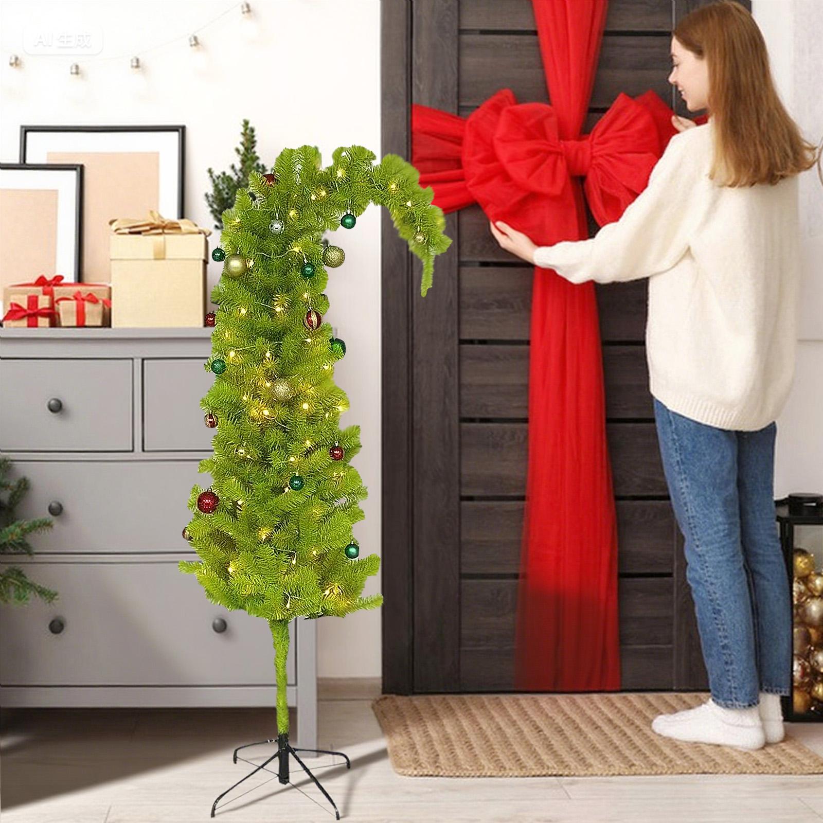 

5,9 футов Предустановленная Светящаяся Рождественская Елка с Подставкой - Искусственная Светящаяся Рождественская Елка для Использования в Помещении - Нарядная Пластиковая Елка с Металлической Основой One Size