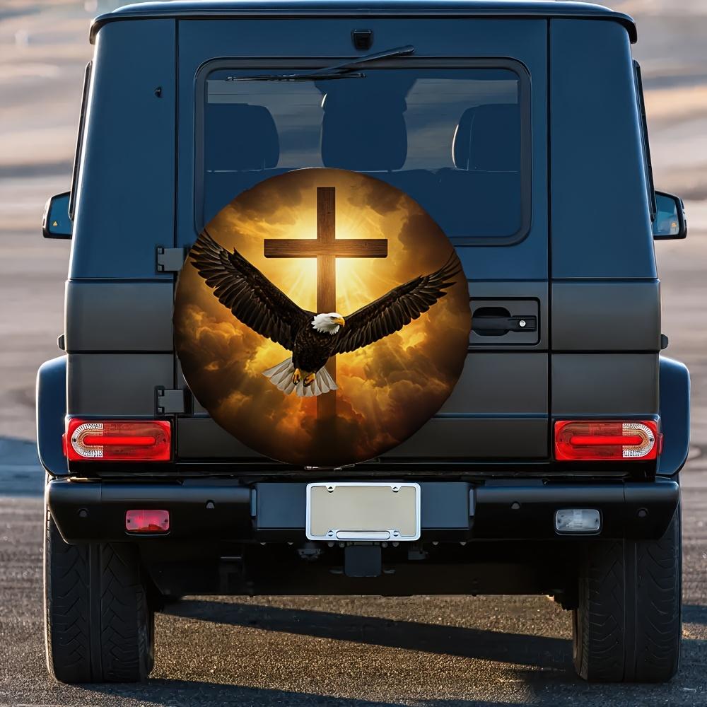 Faith Eagle Cross Spare Tire Cover Waterproof Dustproof SUV Jeep Wrangler Outdoor Protection