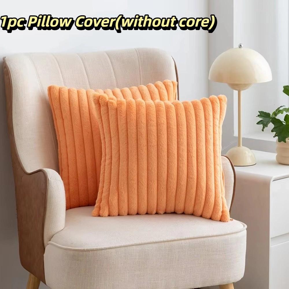 Decorative Plush Pillow Cover Skin Friendly Short Plush Pillowcase  Autumn and Winter