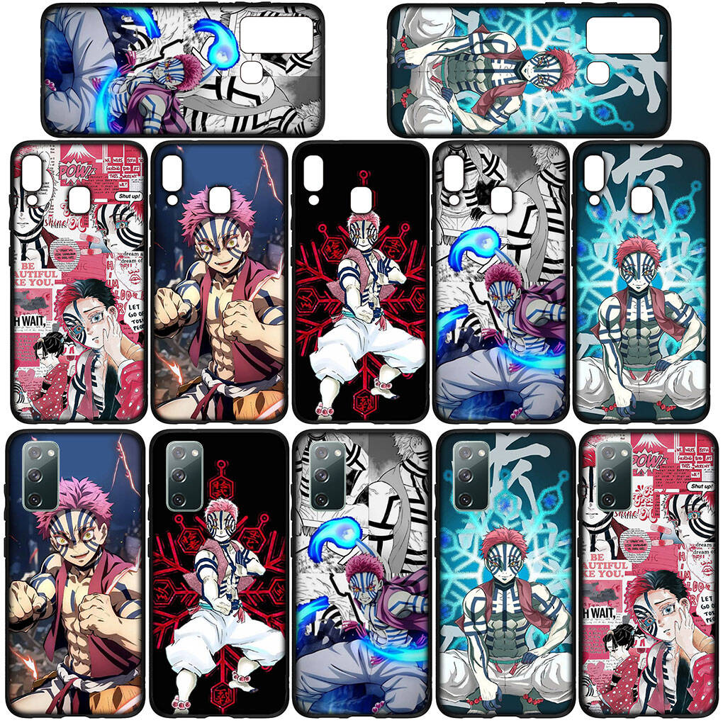 Kryt pro iPhone 17 16 15 Xiaomi Poco Redmi Note 14 13 12 Pro Max 9 16e Samsung Galaxy S25 S24 S23 OPPO Huawei Kreslený Demon Slayer Akaza Pouzdro na telefon