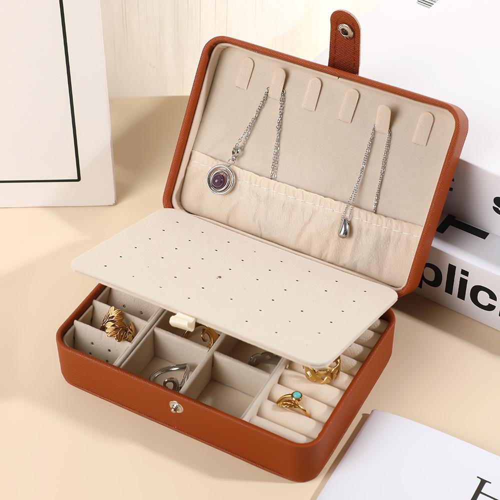 Schmuckkasten Organizer aus Leder Schmuckdisplay Schmuckschatullen und Verpackung Ringbox Geeignet für Ohrringe und Ringe