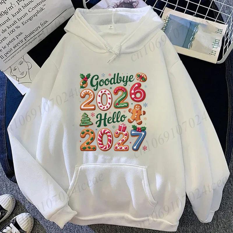 Goodbye 2026 Hello 2027 Christmas Hoodie New Year Sweatshirt Holiday Pullover Tracksuits Hooded Sweatshirt