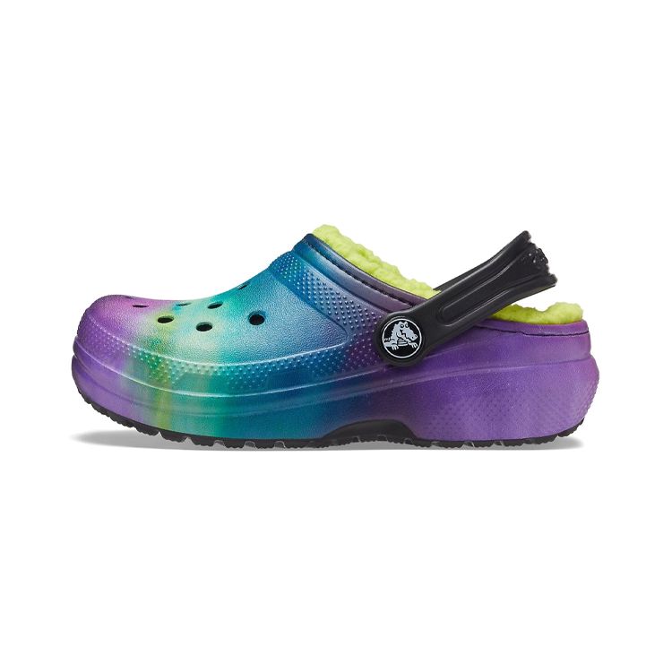 

Crocs Classic Lined Out Of The World Comfortable Casual Wooden Sole Sandals Kids Sandals Blue Green Purple 207322-0GU 32-33