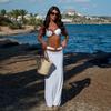OFTBUY 2025 Summer Sexy Solid Long Swimsuit Dress Women 3 Pieces Bikini Set Wire Non-removable Bra Plain Beach Swimwear Female Steel Bracket Chest Pad