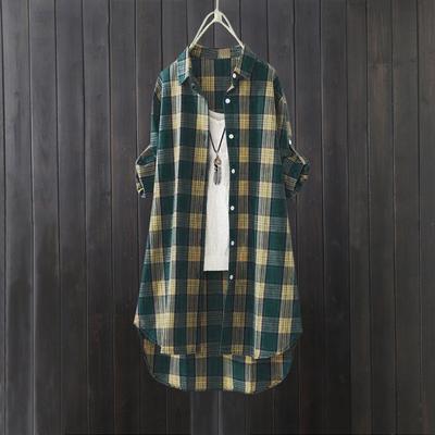 Mantel Damen Elegante Blusen Mittellanger Stil Japanische Vintage Kleidung Sonnenschutz Strickjacke Leinen Sommerhemden Kleidung