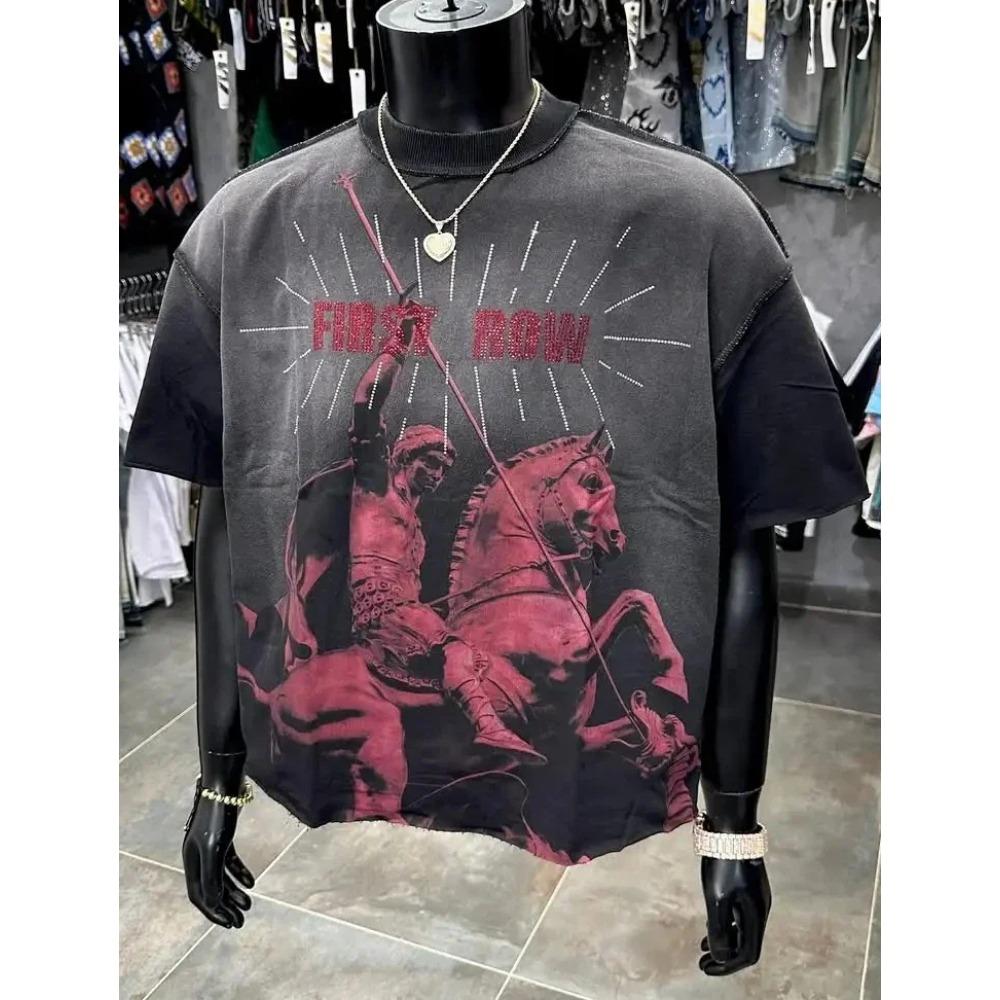 Daily Comfortable Cartoon Pattern Round Neck T-shirts Harajuku White Casual Korean Fresh 2026 Popular New Short-Sleeves