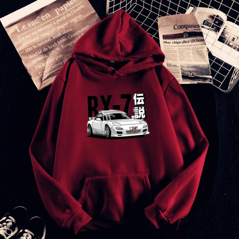 Initial D Jdm Hoodie Vintage Rx7 Fd Drift Japanese Cars' S Printed Sweatshirt Harajuku Tracksuit Loose Mens Streetwear Pullover