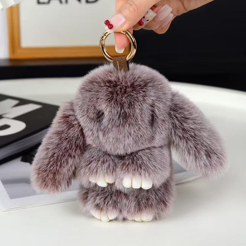 Imitation Otter Rabbit Fur Keychain: Cute Play Dead Rabbit Pendant for Bags & Phones