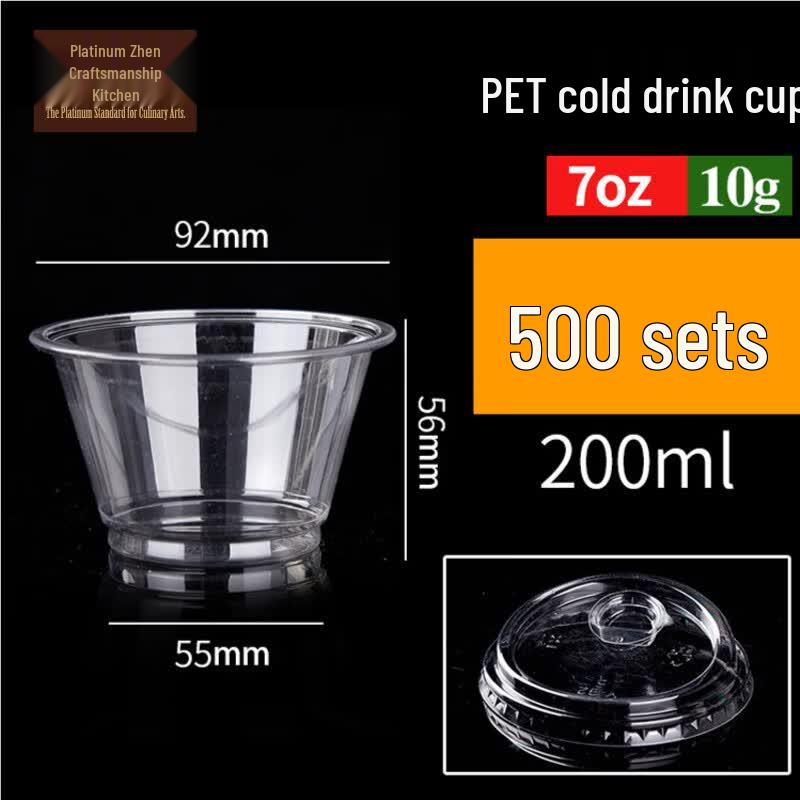 Bozhen Master Chef 200ml Disposable Cold Drink & Sundae Cups with Lids