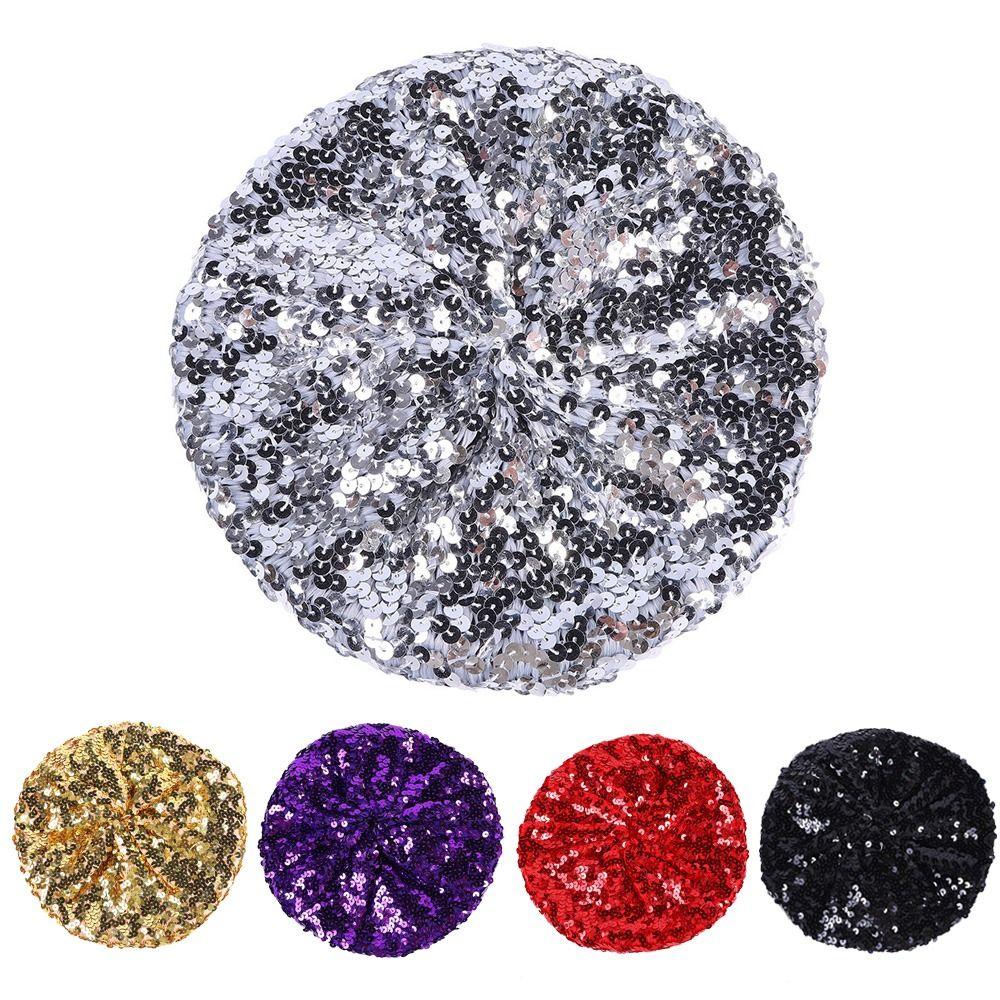 Thin Sparkling Sequin Beret Octagonal Shape Fashion Beret Fashionable Newsboy Cap  Dance Stage