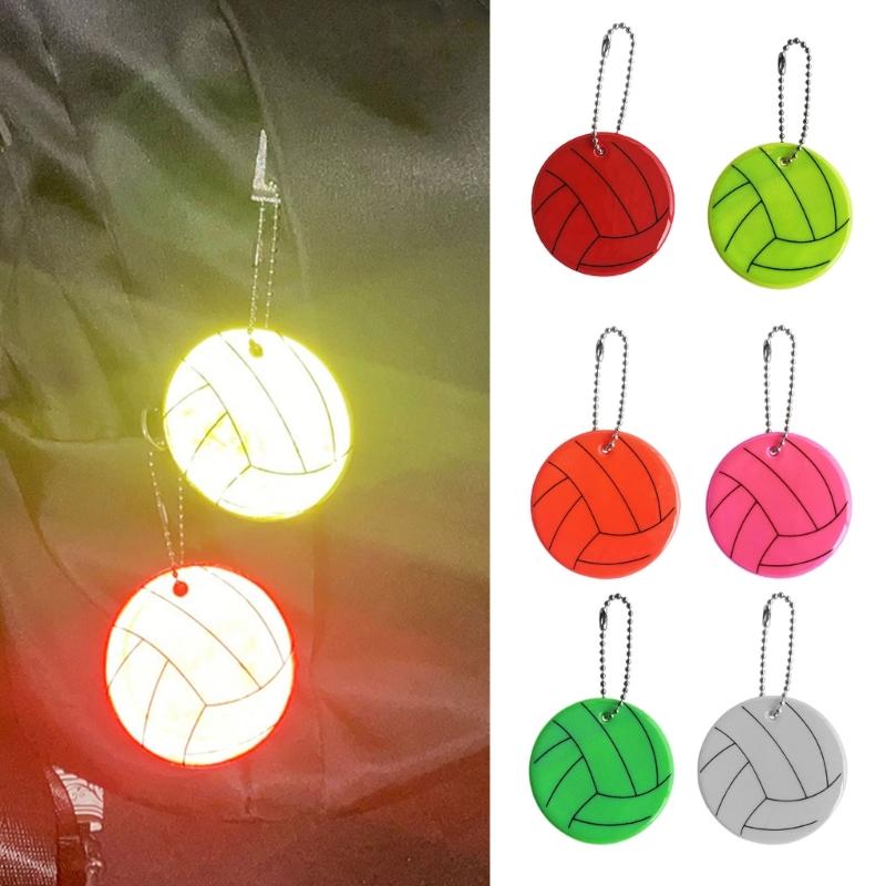5Pcs Keychain Reflector Pendant Keyring Safety Reflector with Chain for Backpack