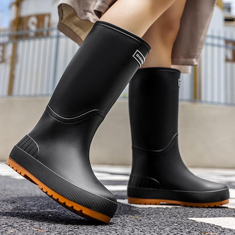 Korean Women's Waterproof Non-slip Lightweight Rain Boots with Drawstring
