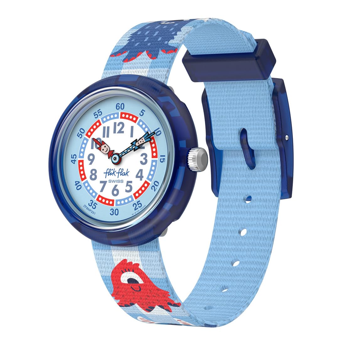 Flik Flak FEAR ME Blue Kids  Watch, NOT! FBNP251, Boys, синий
