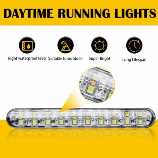 Sequential 30-LED Truck DRL Light Bar Brake Turn Signal Stop Tail Strip Flow