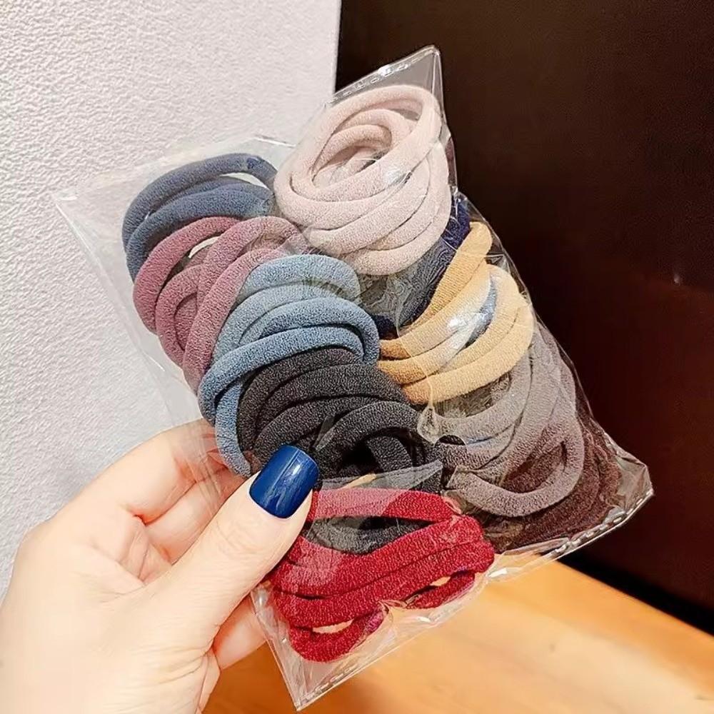 50PCS No Damage Colorful Elastic Hair Ties Non-Slip Ponytail Holders For Women