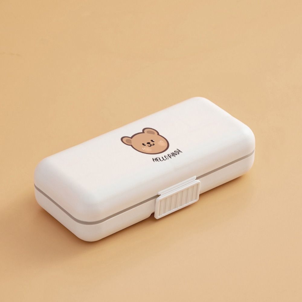 Plastic Pill Storage Box Sealed Medicine Box Cute Pill Organizer