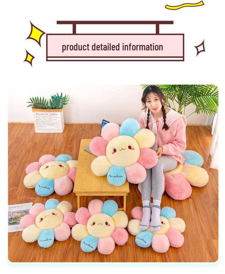 Cute Plush Sunflower Seat Cushion - Petal Pillow for Sofa, Office, Student, Floor Mat, or Gift