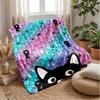 Cats In a Kaleidoscope Blanket Personalized Name Flannel Blanket Soft Cozy Plush Throw for Sofa Bed Lightweight Home Decor