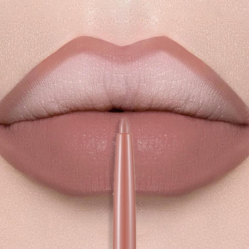 Matte Mauve Lipstick Pencil Long Lasting Waterproof Non-Stick Lipliner Crayon Velvet Lip Contour Outline Smooth Natural Makeup