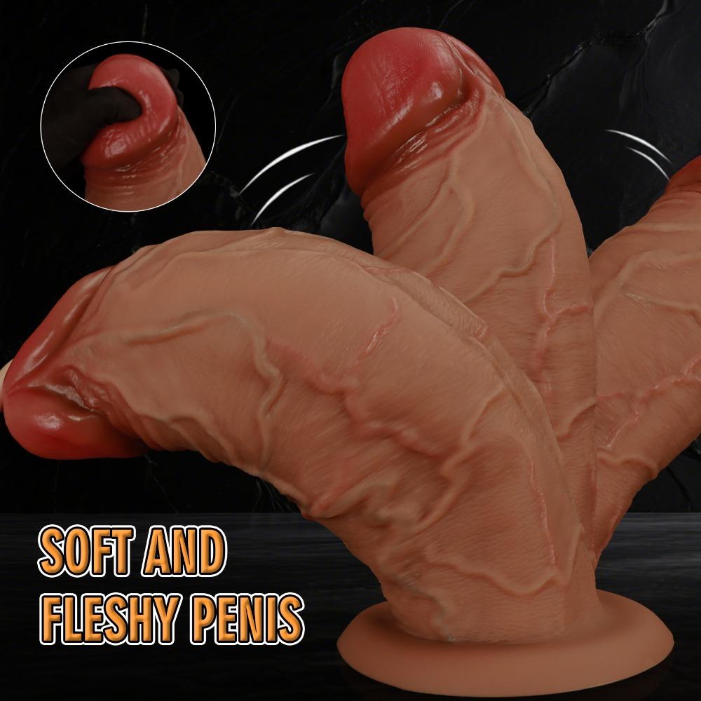 Ultra Large Realistic Dildo Liquid Silicone No Balls Female Masturbation Adult Toy