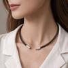 Black Leather Rope Necklace 45cm DIY Pendant Braided Cord Necklace with Clasp Waterproof Cord Chain Line String Men Women