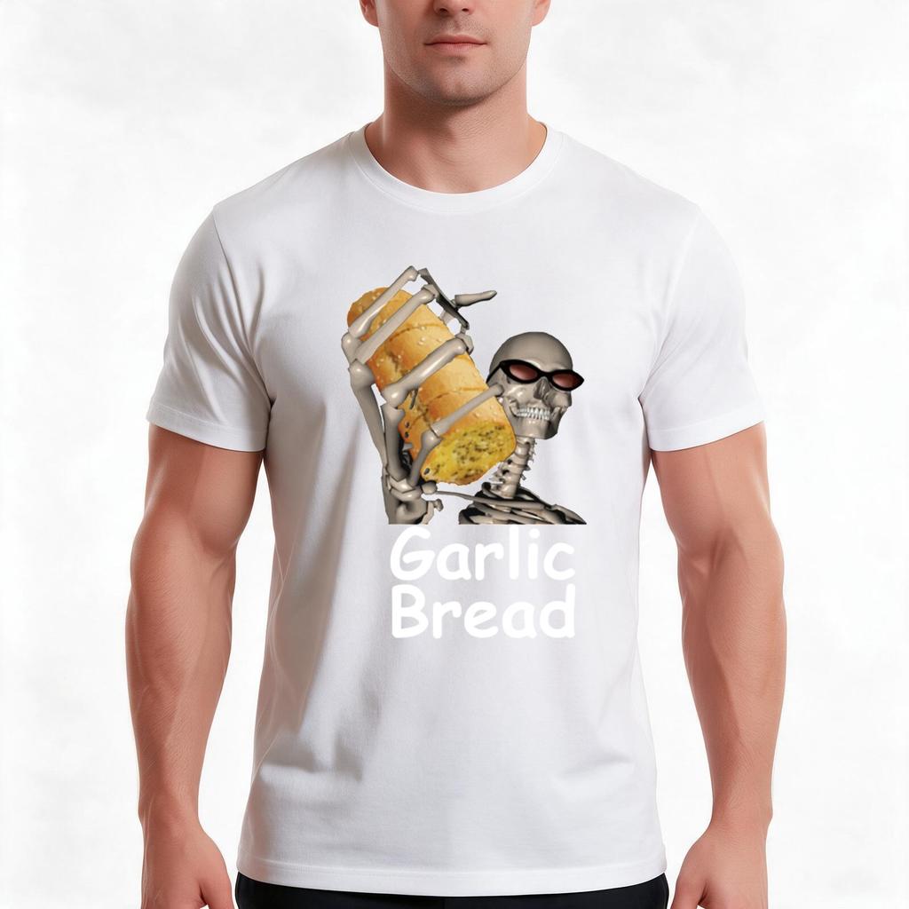 Garlic Bread Tshirt Summer Casual Cotton Tee Oversized Streetwear Tops Vintage Graphic Print Loose Fit Short Sleeve