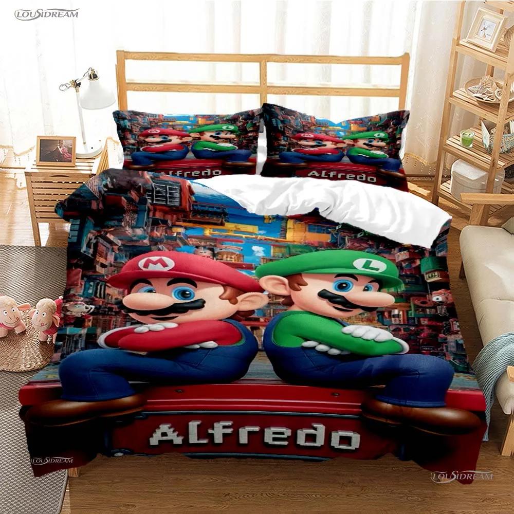 Mario Cartoon Game Cute All Season Duvet Cover Comforter Bedding Sets Soft Quilt Cover And Pillowcases Single/Double/Queen/King