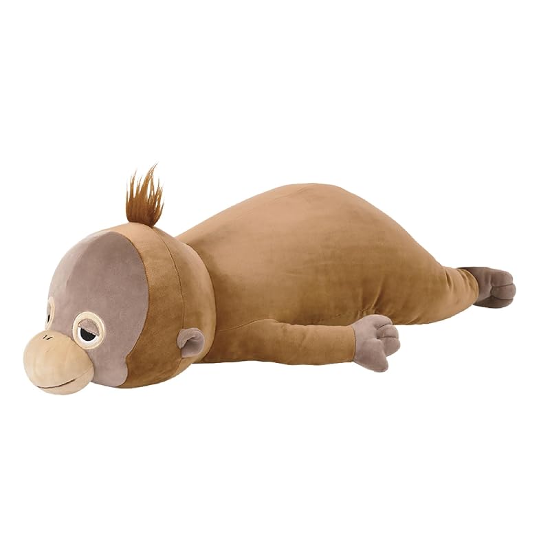 Ribheart Cotton Premium Sleepy Animals Orangutan Uutan Hugging Pillow, Medium Size (Approx. 53cm in length), Fluffy and Squishy Plush Toy, Hugging