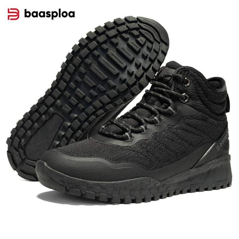 BAASPLOA Women's Winter Waterproof  Warm Plush New Women's Cotton Shoes Winter High Top Cotton Shoes Snow Boots Outdoor Hiking Boots