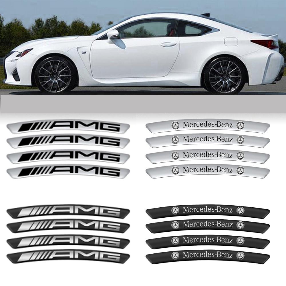 4pcs Car Shape Wheel Rim Sticker Decoration Accessories For Mercedes Benz AMG W168 W211 W212 W213 CLE GLA C180 GLC GLA W203 W204