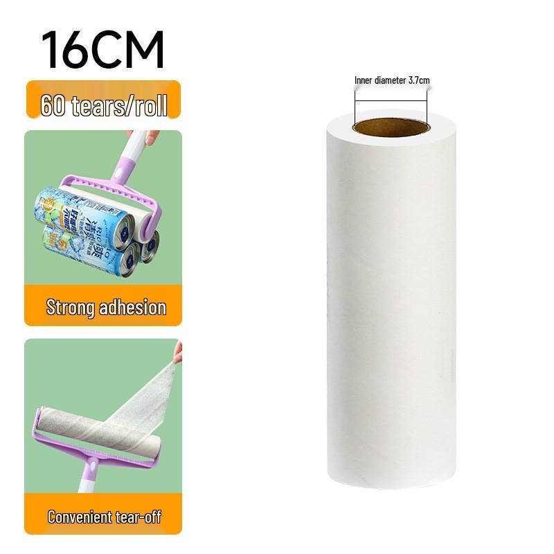 Long Handle Lint Roller with Large Sticky Brush for Bed, Floor, and Hair Cleanup - Tear-Off Paper Replacement Included.