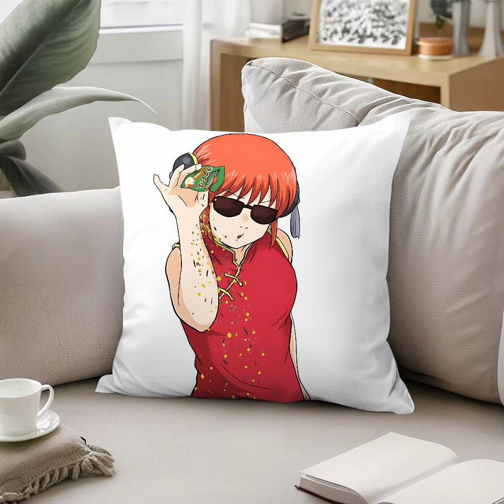Anime GGintama Pillow Case Pattern Printed Pillowcase For Living Room Sofa Cushion Cover Bedroom Decor